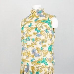 Vintage Sleeveless Drop-Waist Dress in Butter Yellow | Size S/M